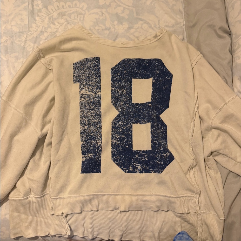 Free people 18 jersey number sweatshirt